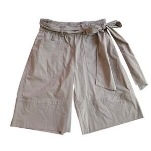 Mela Purdie Taupe Beige Bermuda Belted Tie Waist Shorts Size XS (AUS 8)